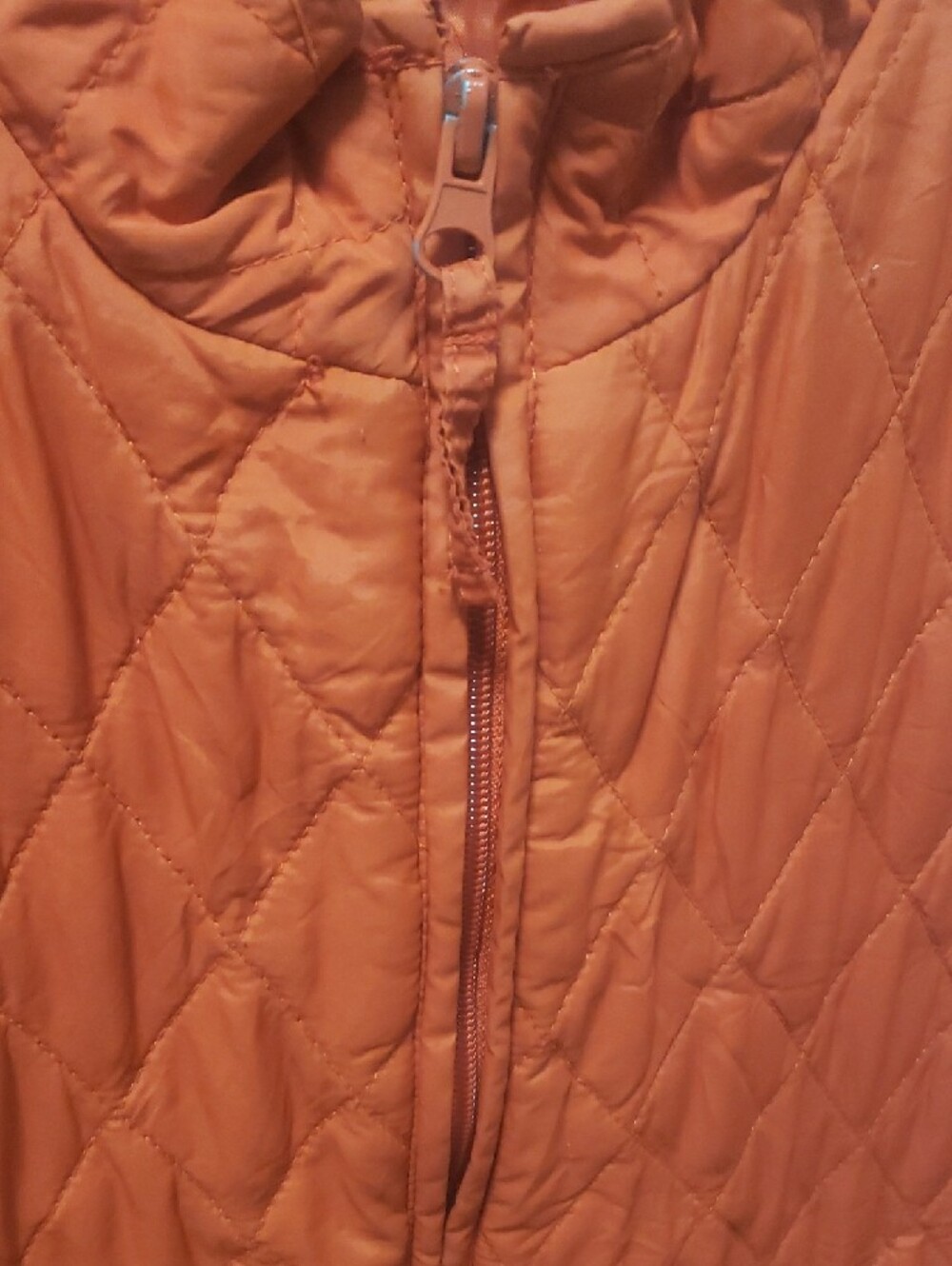 Quilted Orange Zip Front Vest - Picture 3 of 5